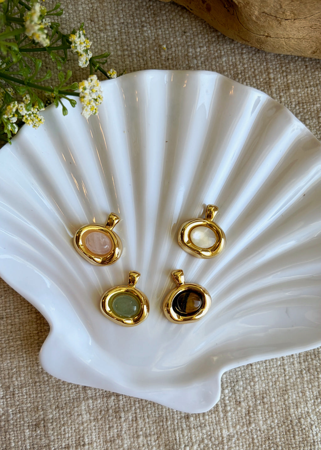 The Gilded Gemstone Pendants